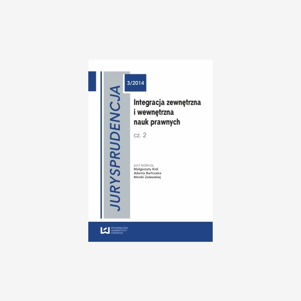 Jurysprudencja 3. Integracja zewnętrzna i wewnętrzna nauk prawnych. Cz. 2